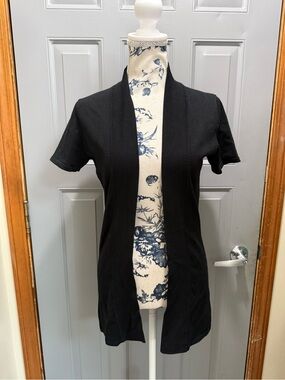 MOSCA Black Short Sleeve Open Cardigan